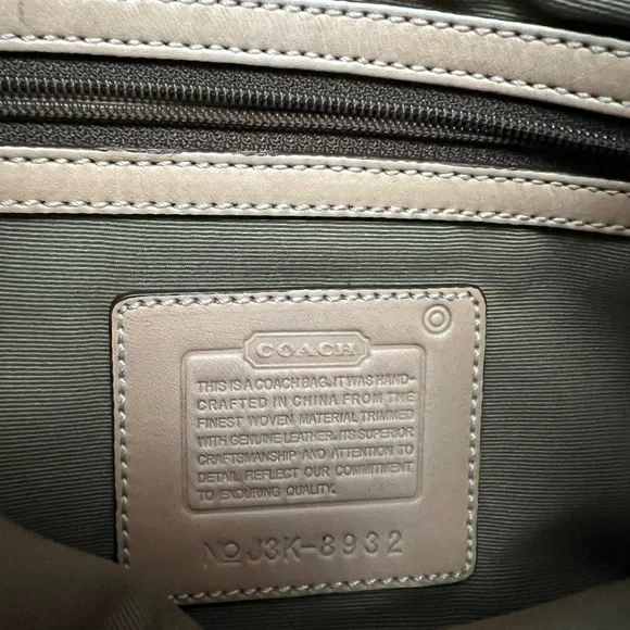 Coach J3K 8932 Y2K Denim and Tan leather Hobo Bag with red tag EUC - Picture 13 of 16